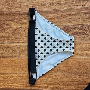Victoria's Secret Geometric Black White & Gold Bikini Swim Bottom Size Medium